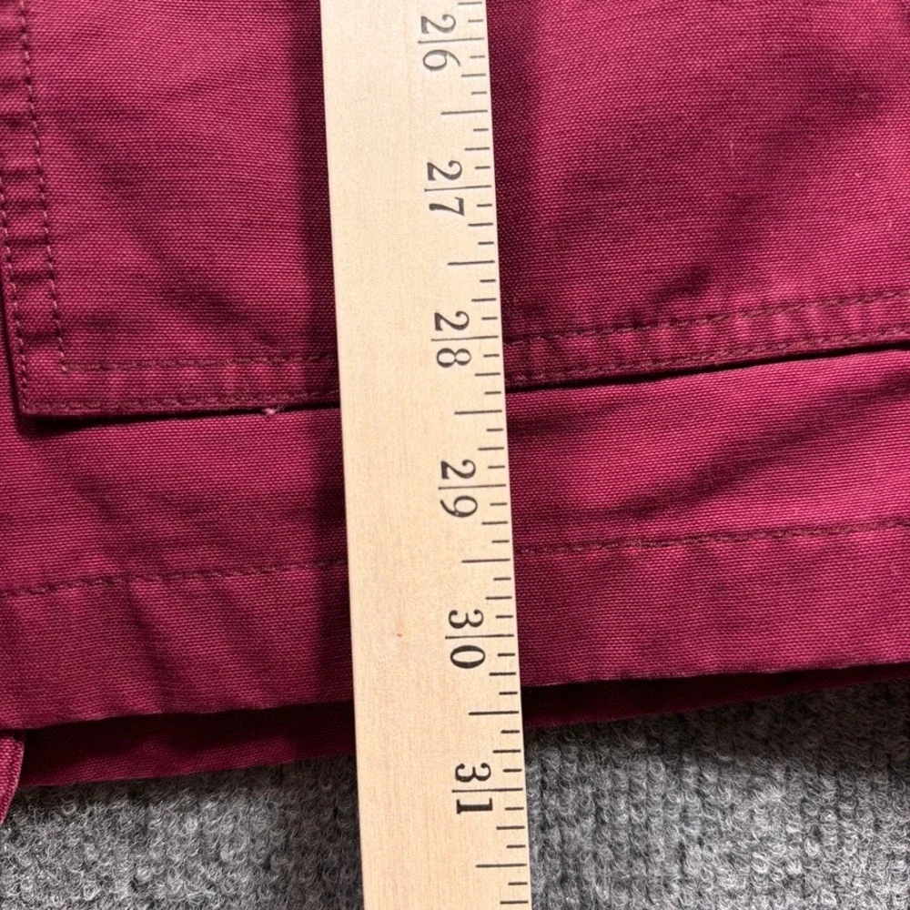 Duluth Trading Co Can-Do Canvas Coat‎ Womens Small Maroon Red Flannel Lined Hood